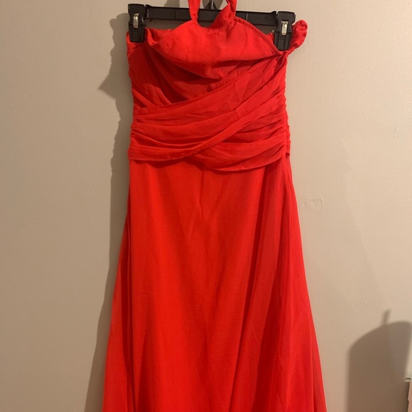 ASOS Red Chiffon Dress Halter - Picture 2 of 2